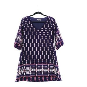 Gianna Bini Purple + Pink Geometric Shift Dress